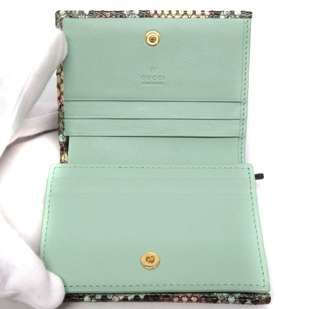 Gucci Multicolor Snakeskin Gg Python Mint Green W… - image 6